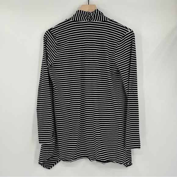 Coolibar Black White Striped Open Front UPF 50 Protective Top Cardigan SZ Small - Picture 3 of 4